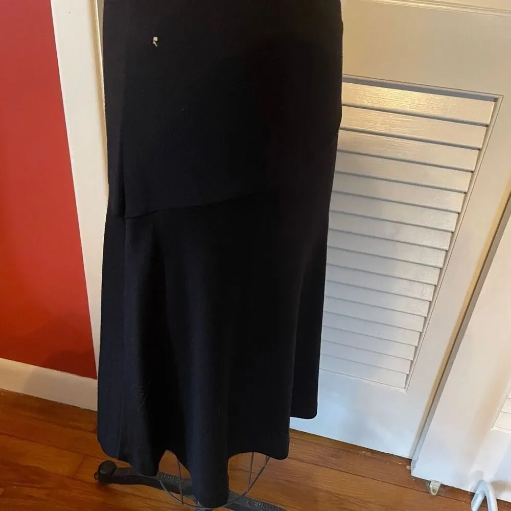 DVF | black v-neck wool dress 6